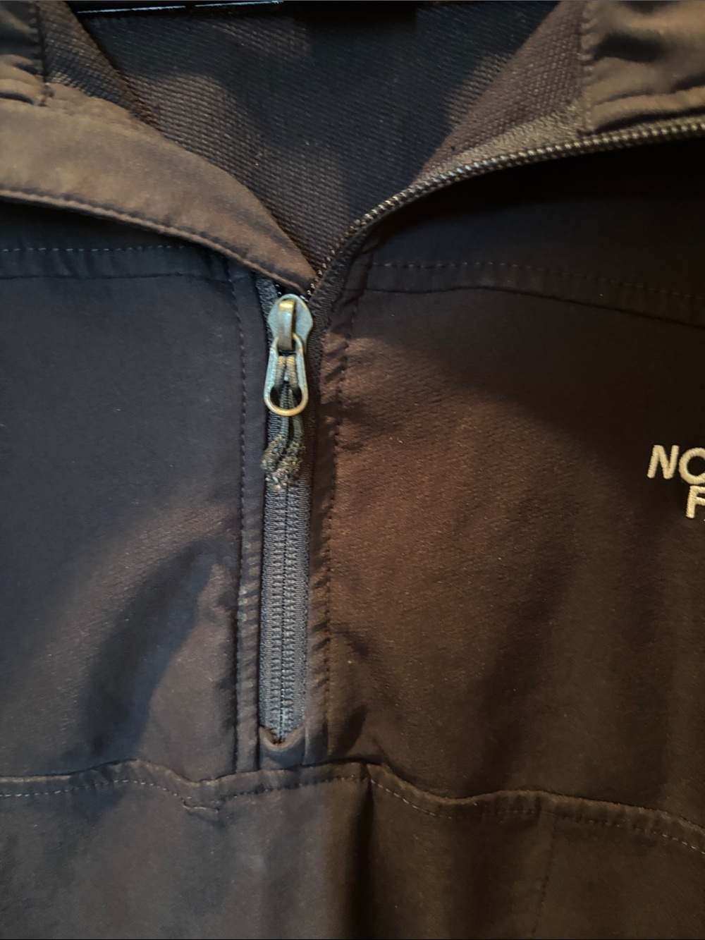 The North Face Apex Nimble 1/4 Zip Softshell Pullover Jacket Black size Large - Picture 4 of 7